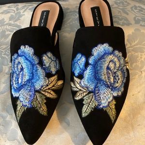 S. Madden Suede Embroidered Slip-Ons